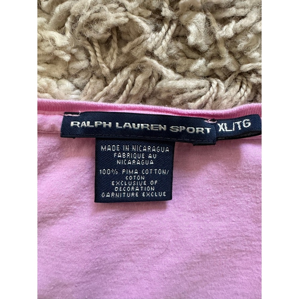 Ralph Lauren Sport Pink Pima Cotton V-Neck T-Shirt Women's XL - Picture 4 of 6